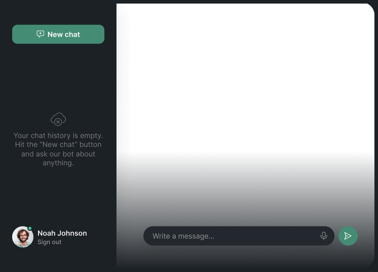 Chat bot UI window